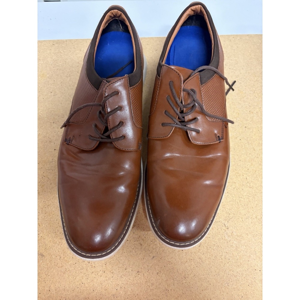 Mens Nunn Bush Circuit Plain Toe Oxford Walking Shoes Brandy Size 10.5 Pre-owned